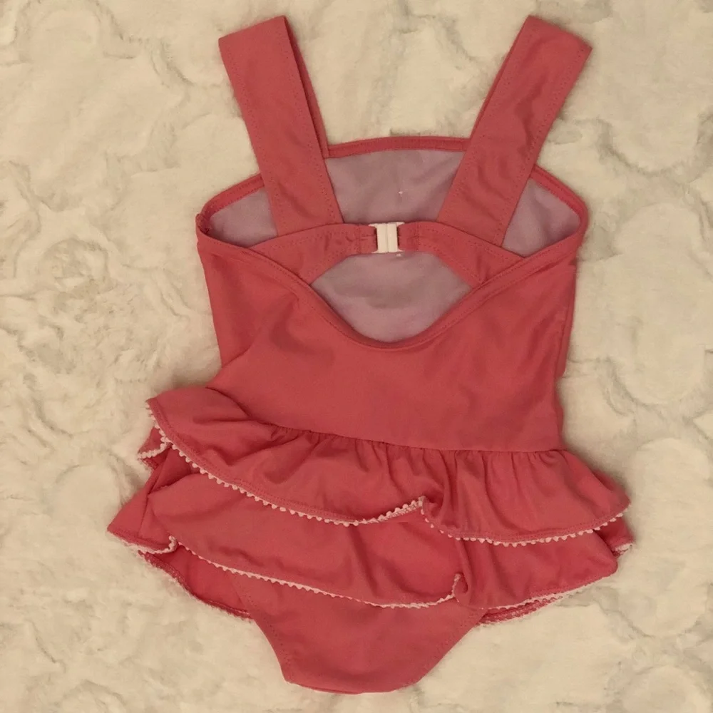 Pink Ruffled Bibbed Swimsuit size 3